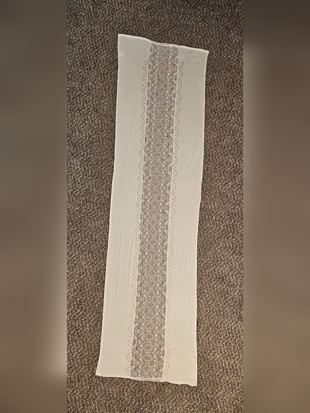 Hijab Mustard Scarf Cream Lace Panel Scarf Shawl
